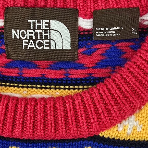 The North Face Men’s XL Wool Sweater Brown Label Aztec Geometric Ski Vintage TNF - Picture 4 of 8